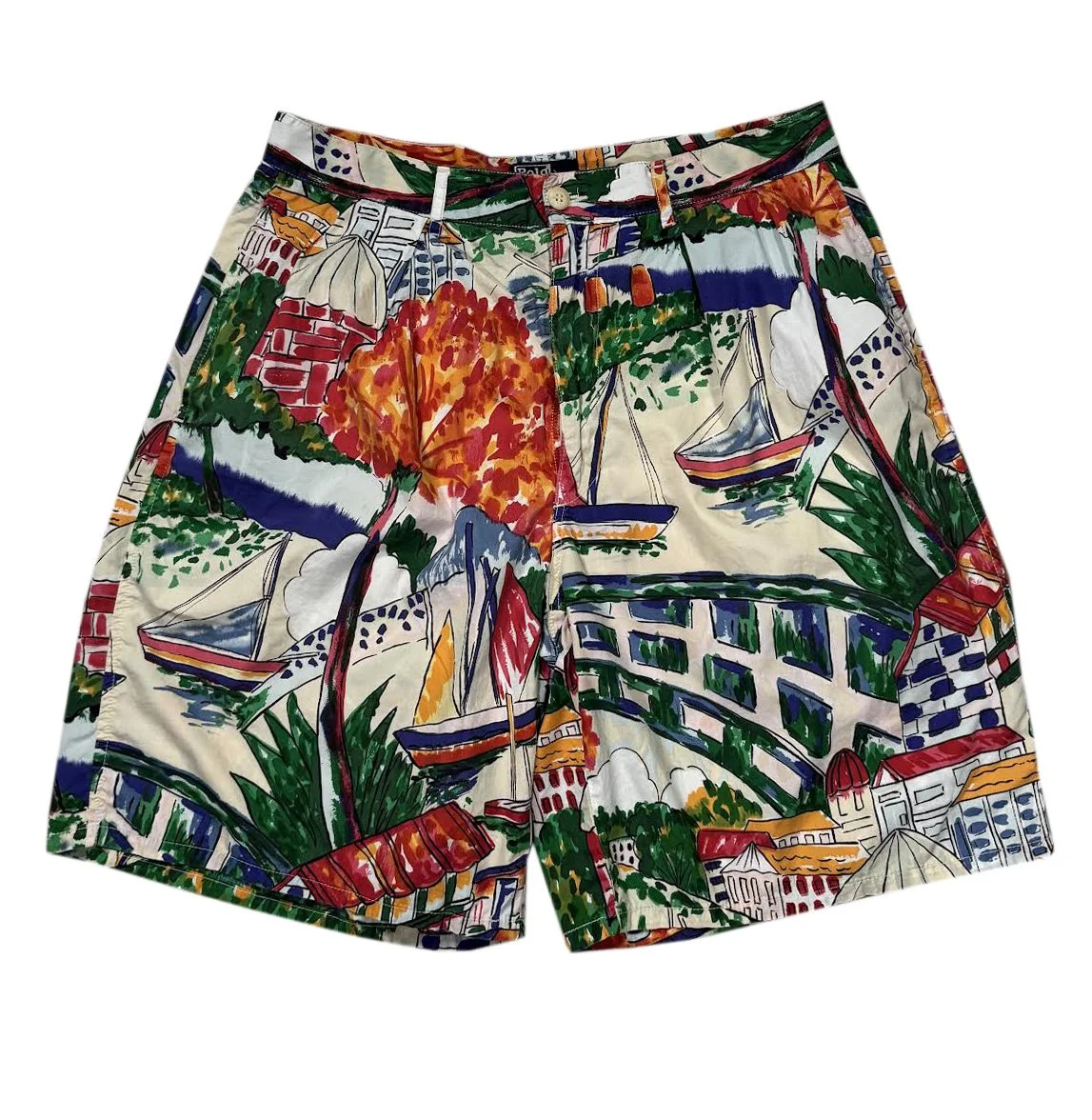 Vintage Polo Ralph Lauren Sailing All Over Print Shorts (Size 32